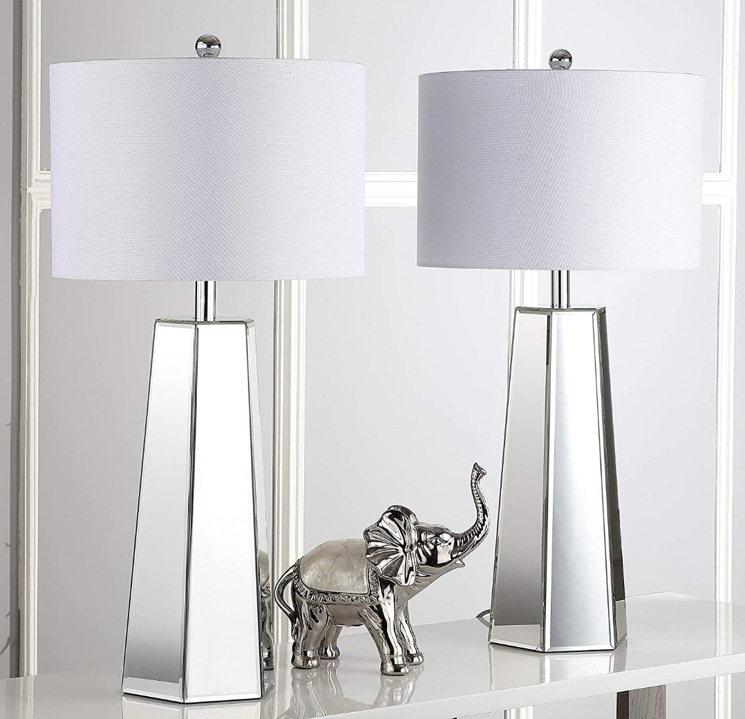 Mirrored best sale bedside lamps